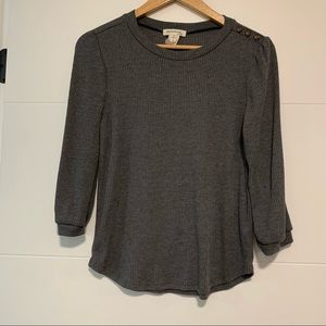 Monteau | 3/4 Sleeve Ribbed Shirt